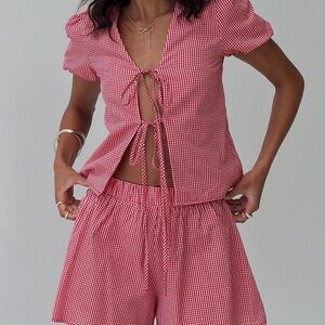 Princess Polly Red Gingham Set